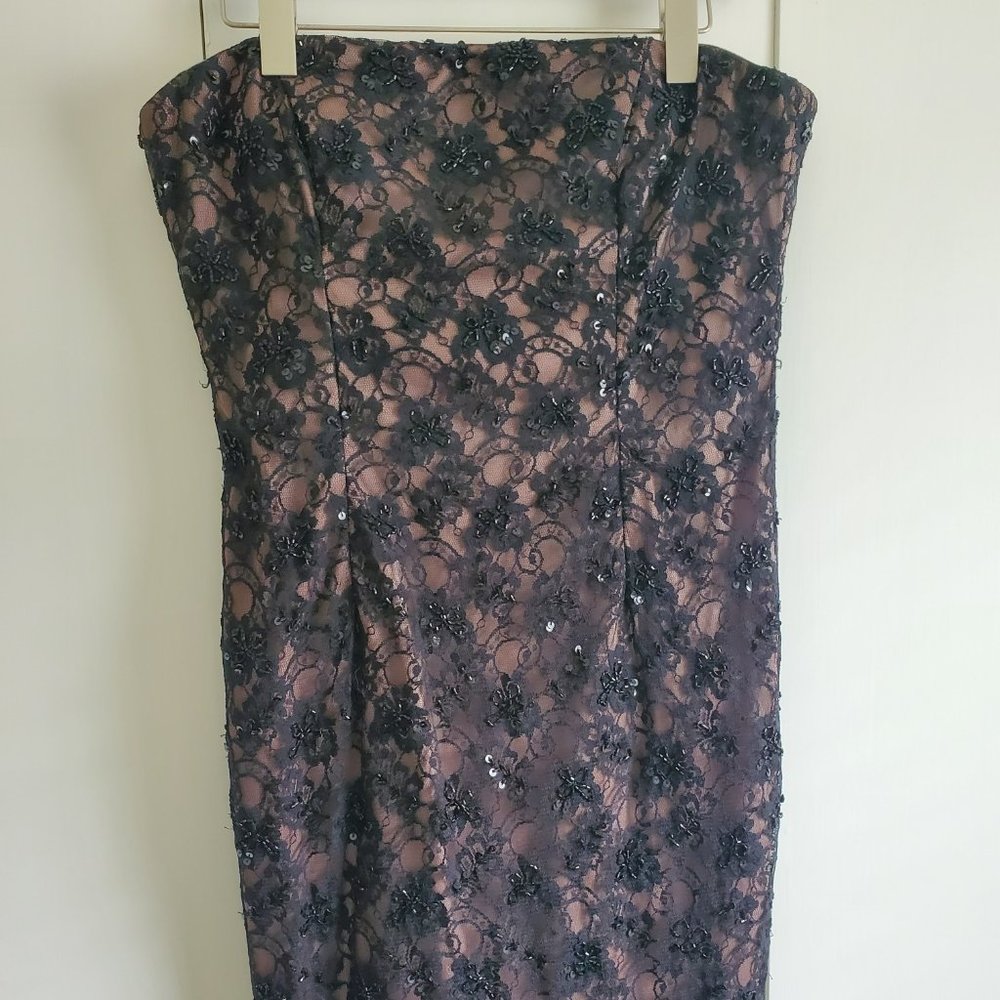 Adrianna Papell Strapless Lace Mini Dress US 8